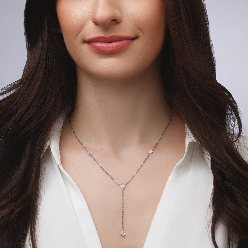 Jennifer Miller Bezel Lariat Necklace